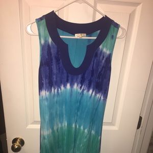 Bright summer dress sleeveless short to the knee